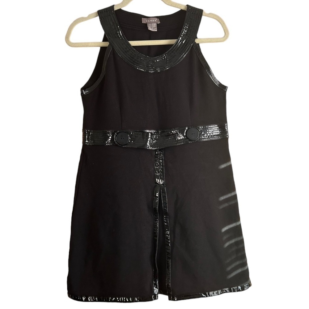 KENAR VINTAGE BLACK RETRO 80s MINI DRESS